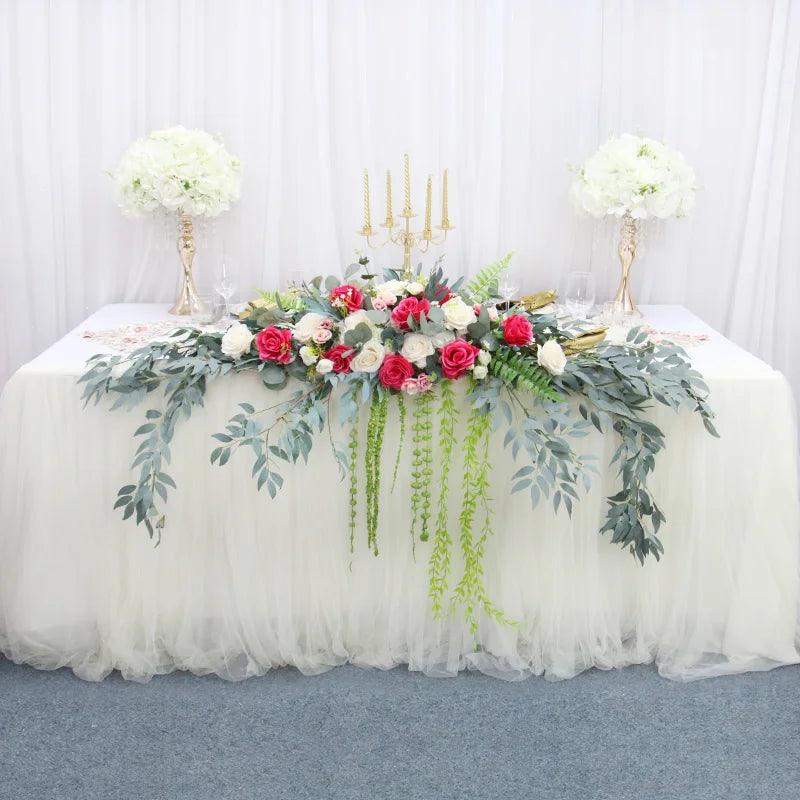 1.8M Willow Leaf Table Flower Runner Artificial Green Plant Vine Garland Floral Row Home Deco Wedding Event Centerpiece Supplies - Twinsupliers