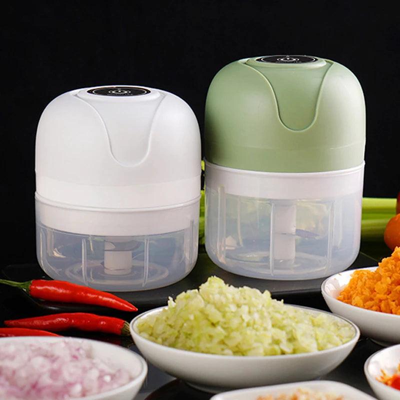 100/250ml Electric Garlic Masher Machine Mini USB charging Food Processor for Nuts Vegetable BlackPepper Chili Kitchen Tools - Twinsupliers