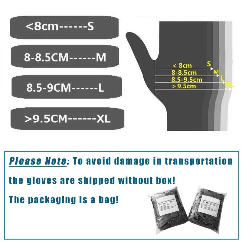 100pcs Black Nitrile Gloves 7mil Kitchen Disposable Synthetic Latex Gloves For Household Kitchen Cleaning Gloves Powder free - Twin suppliers 