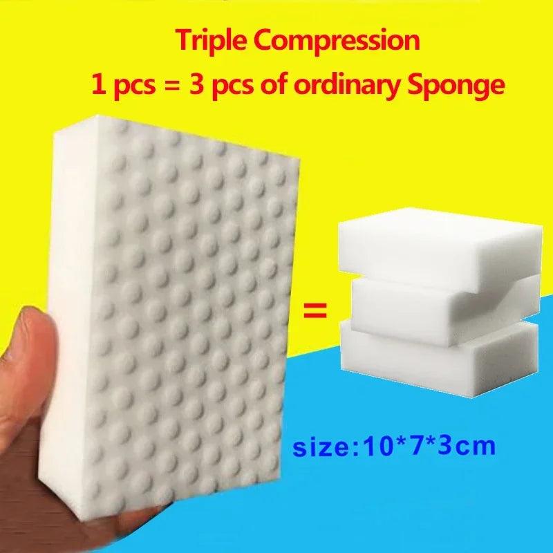 10/20 Pcs High Density Compressed Magic Sponge Rub 10*7*3cm Kitchen Bathroom Remove Dirt Oil Stain Flexible Washed Cleaning Wipe - Twin suppliers 