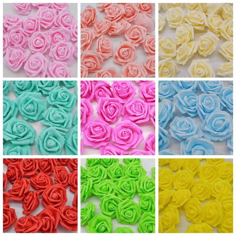 10/20pcs 6cm PE Foam Rose Flowers Artificial Flowers For Home Wedding Deco Bride Bouquet Scrapbooking DIY Birthday Gift Supplies - Twinsupliers