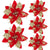 10PCS Christmas Flowers Red Gold Bling Flower Heads For Noel Home Tree Decorations Navidad Party Table Setting Decor Supplies - Twinsupliers