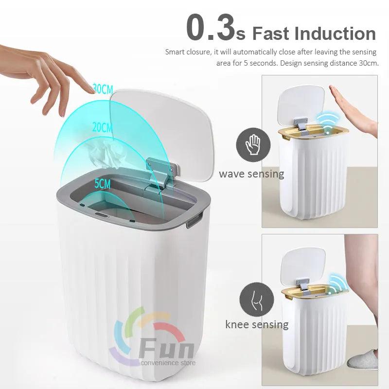 12/15L Trash Can Sensor Automatic Household Trash Bin Bathroom Storage Bucket Toilet Waterproof Narrow Trash Bin Kitchen Garbage - Twin suppliers 