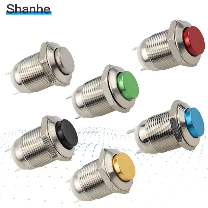 12mm Waterproof Momentary High Round Metal Push Button Switch Car Start Horn Speaker Bell Automatic Reset 12mm metal switch - Twinsupliers