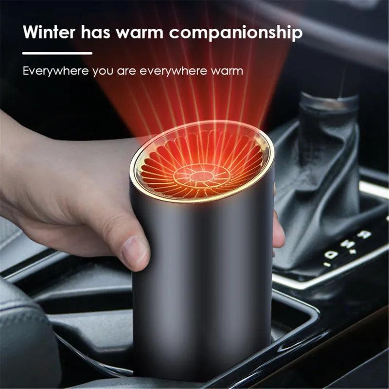 12V Car Heater Vehicle Heating Cooling Fan Portable Defrosting and Defogging Small Electrical Appliance Fan with Suction Holder - Twinsupliers