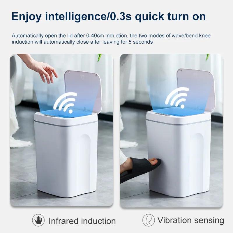 16L Smart Trash Can Automatic Sensor Dustbin Electric Waste Bin Waterproof Wastebasket For Kitchen Bathroom Recycling Trash - Twin suppliers 