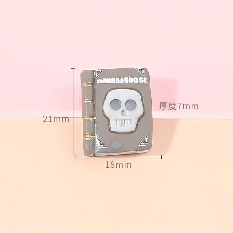 18Pcs Resin Halloween Magic Book Miniature Game Toy Cabochon Art Supply DIY Earring Craft Decoration Homemade Gift Phone Deco - Twinsupliers