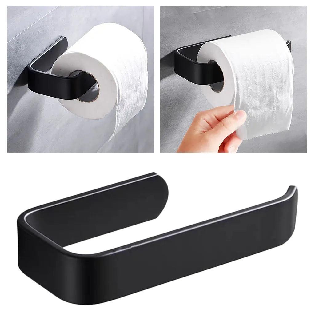 1pc Wall Mounted Toilet Paper Holder No Punching Tissue Towel Roll - Twinsupliers