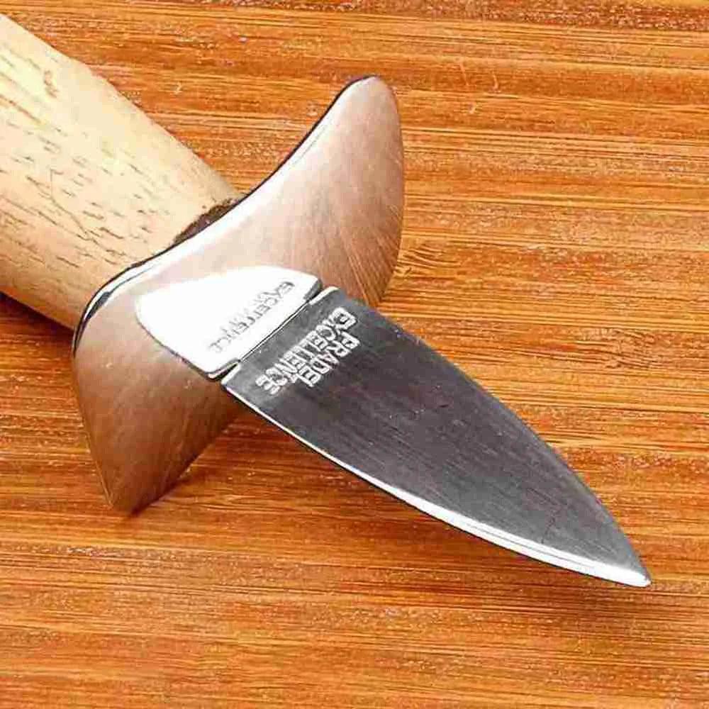 1pcs Stainless Steel Scallop Pry Knife Stainless Steel with Wooden Handle Sharp-edged Shucker Shell Seafood Opener Kitchen Tools - Twinsupliers