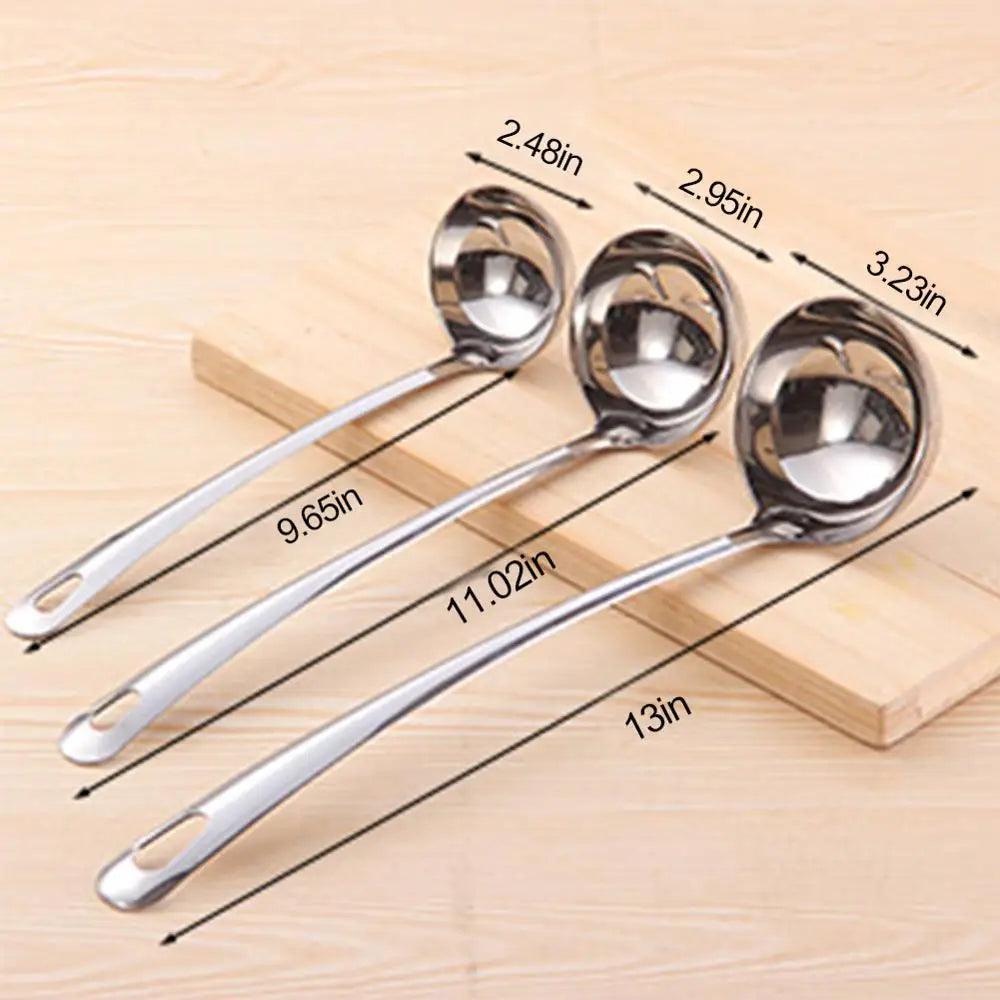 1pcs Thicken Stainless Steel Long Handle Ladle Spoon Big Soup Ladle Useful Kitchen Cooking Tool Utensil Tool Soup Spoon Dropship - Twinsupliers