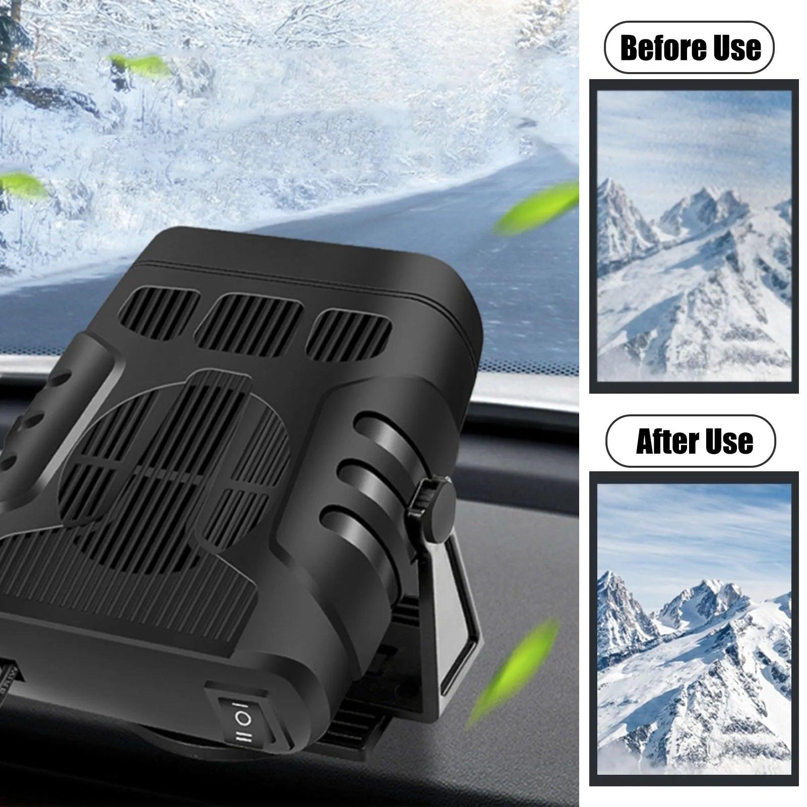 2 In 1 Car Heater 12V/24V Portable Car Cooling Heating Fan 360 Degree Rotation Car Defroster Windshield Defogging Car Accessory - Twinsupliers