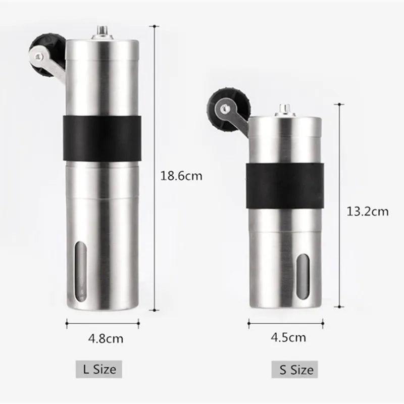 2 Size Manual Ceramic Coffee Grinder Stainless Steel Adjustable Coffee Bean Mill With Rubber Loop Ring Easy Clean Kitchen Tools - Twinsupliers