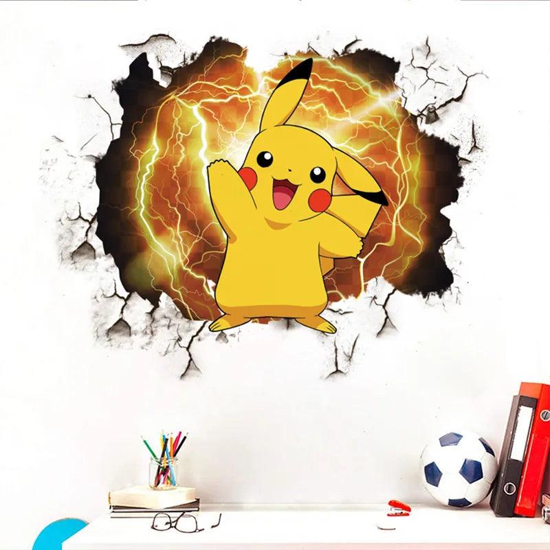 20 Style Pokemon Pikachu Anime Figure Sticker Wall Stickers Bedroom Kindergarten Wallpaper Deco Bedroom Stickers Toys - Twinsupliers