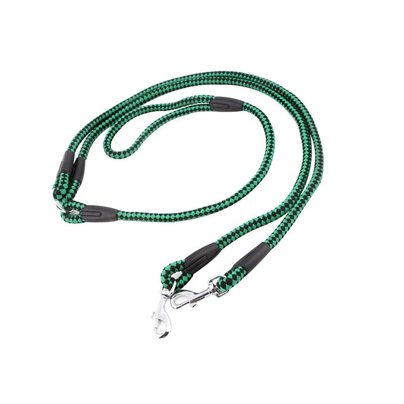 2/3 Way Couplers Pet Walking Running Dog Leash Lead 55" Long Braided Nylon Double Dog Leash Rope For 2/3Dogs - Twin suppliers 