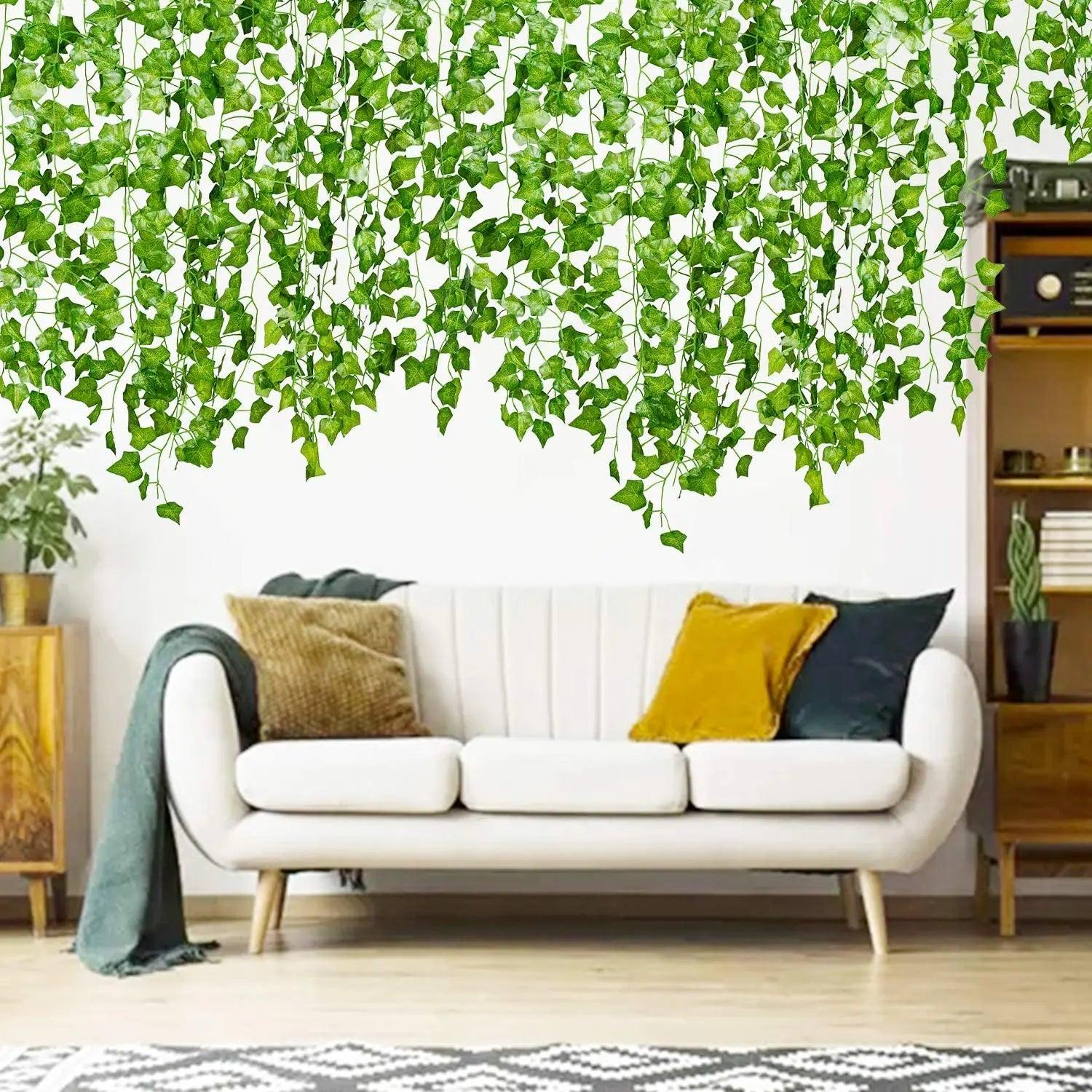 240cm Artificial Plant Plastic Ivy Leaf Garland Green Long Vine Fake Foliage flower Wreath Hanging Garland For Home Wedding Deco - Twinsupliers