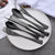 24Pcs Black Dinnerware 18/10 Stainless Steel Flatware Set Steak Knife Fork Spoon Teaspoon Cutlery Set Food Tableware Silverware - Twinsupliers