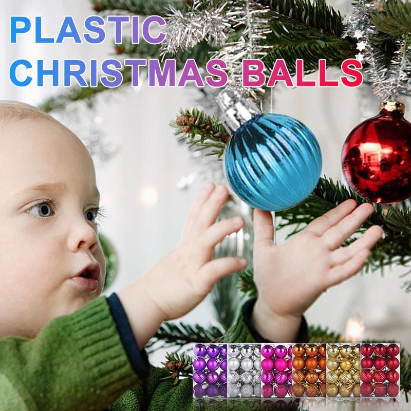 24pcs Christmas Ornament For Xmas Tree Home Decor Light Balls Natal Deco Ball 2021 Hanging Pendent New Year Cocina - Twinsupliers