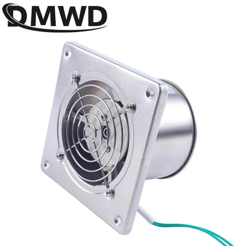 25W 4 Inch Kitchen Toilet Exhaust Fan Stainless Steel Louver Mini Window Exhaust Fan Air Ventilation Draft Blower Metal Pipe - Twinsupliers