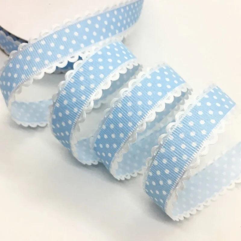 2cm 5Yards Dots Printed Embossed Ribbon For Handwork DIY Craft Bows Scrapbook Easter Wedding Christmas Deco Gift Floral Packing - Twinsupliers