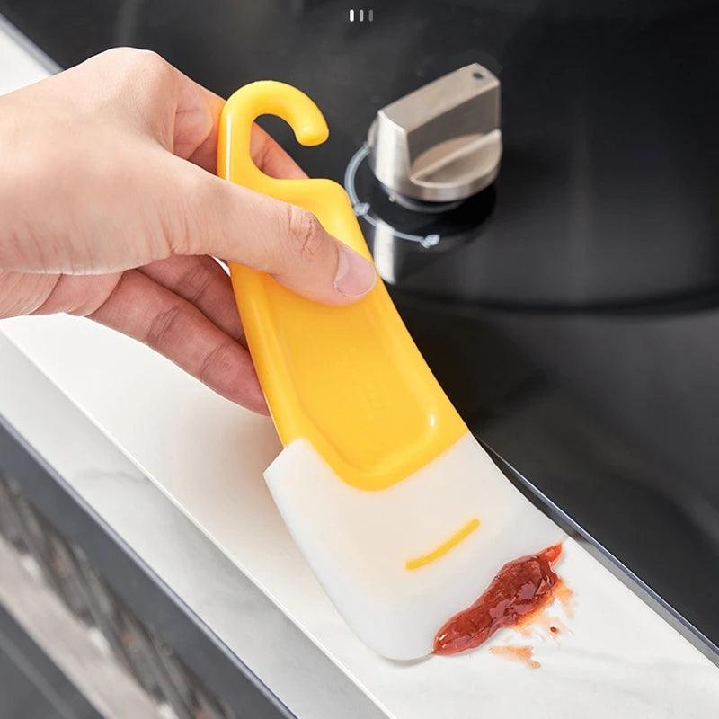 2Pcs Silicone Kitchen Scraper Cleaning Spatula for Food Residue Stains Pot Fry Pan Dish Oil Plate Clean Brush Baking Soft Blade - Twinsupliers