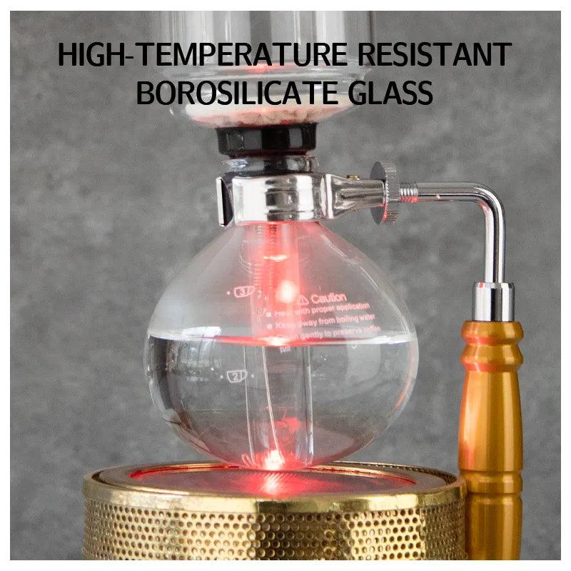 3 Cups Syphon Coffee Maker with High Borosilicate Glass More Heat-Resistant Siphon Coffee Marchine Tea Siphon Pot for Home Bar - Twinsupliers