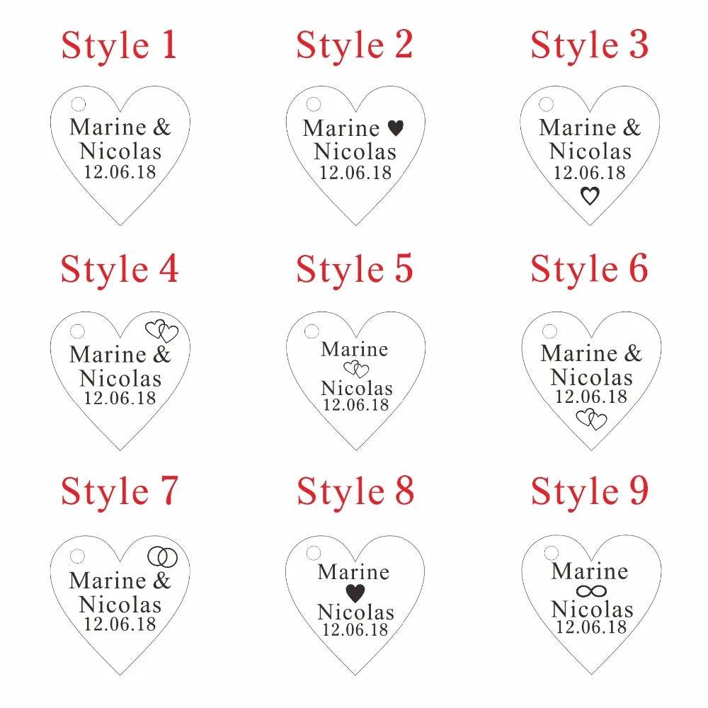 30 Pieces Personalized Engraved Love Heart Key Chain Gold Acrylic Engagement Birthday Party Gift Custom Key Ring Wedding Favors - Twin suppliers 