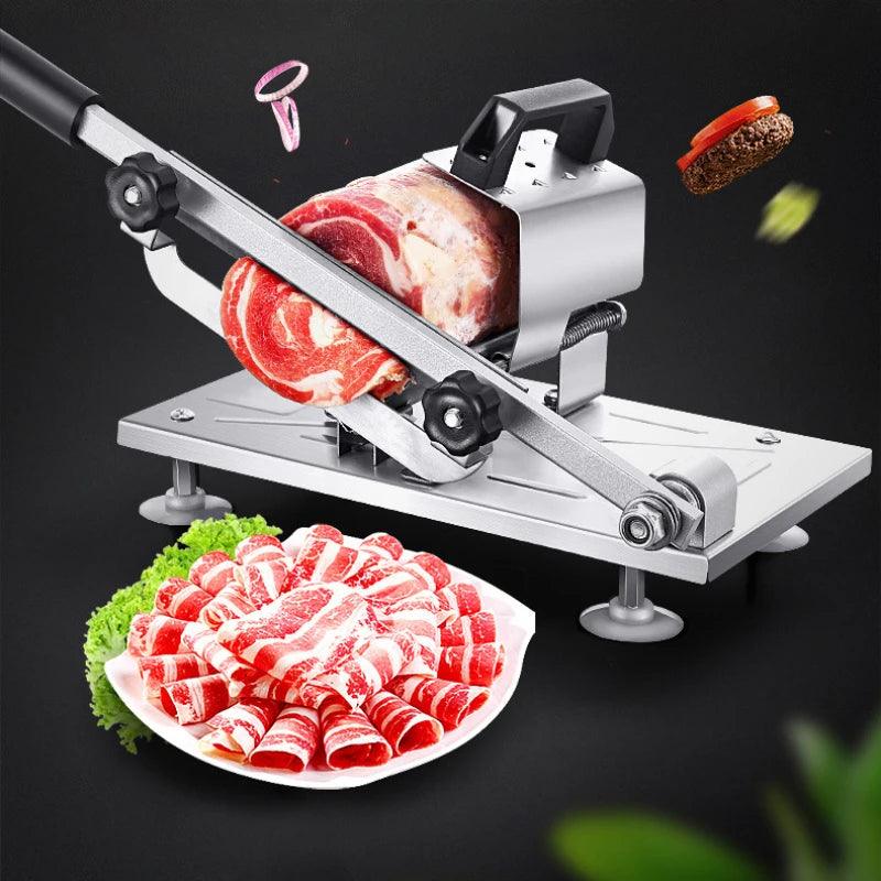 304 Stainless Steel Food Slicer Household Manual Frozen Meat Slicer Beef and Mutton Roll Quickly Slice for Cooking of BBQ HotPot - Twinsupliers