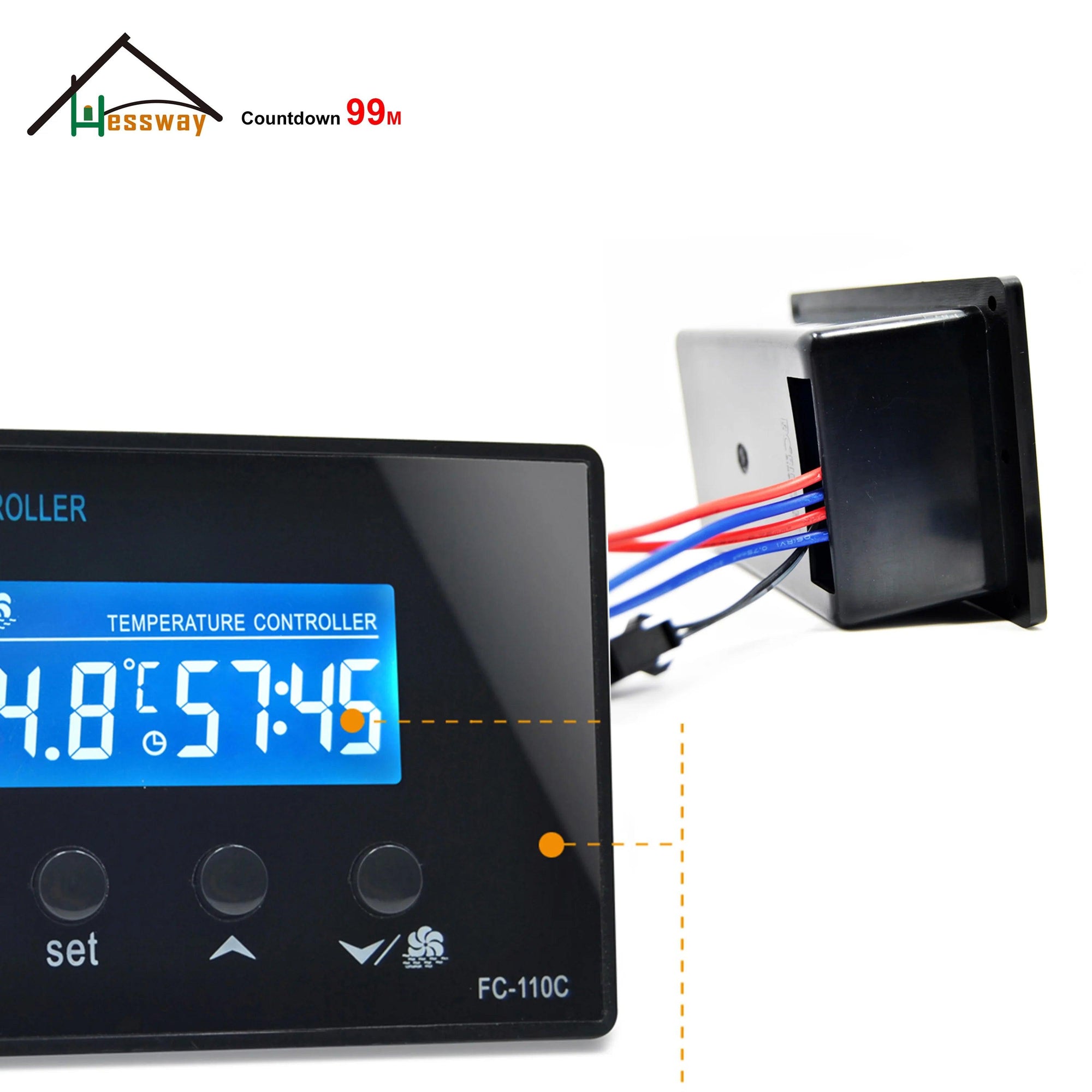 30A 10A 220V Relay Output Controls Sauna Thermostat Controller With NTC Sensor - Twinsupliers