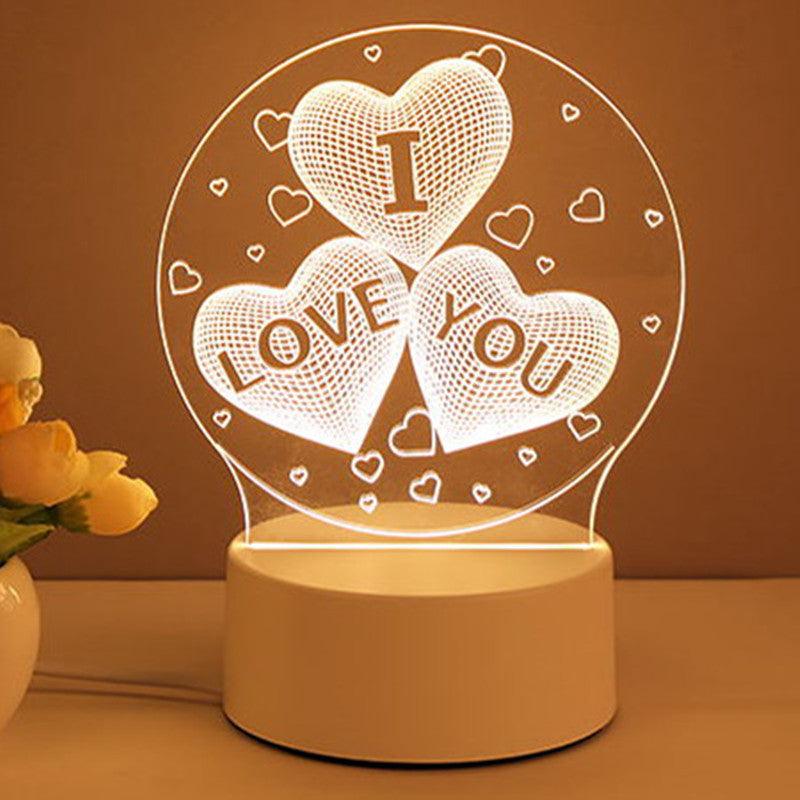 3D Lamp Acrylic USB LED Night Lights Neon Sign Lamp Xmas Home Decorations For Room Decor Valentines Day Gifts - Twin suppliers 