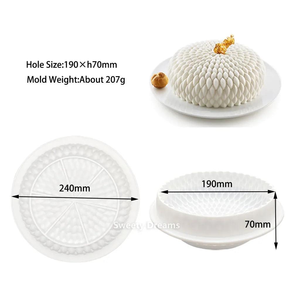 3D Round Silicone Cake Mold for Baking Mousse Dessert Pastry Pan Diamend Rose Love Shape Sweets Bakeware Moulds Tools Tray - Twinsupliers