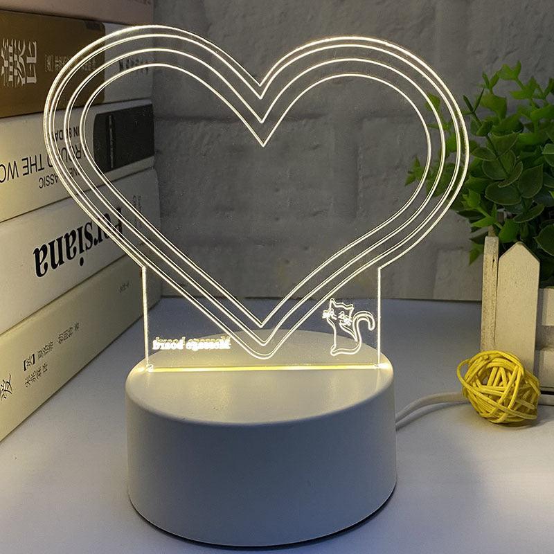 3d Small Night Lamp Desktop Luminous Note Board - Twinsupliers