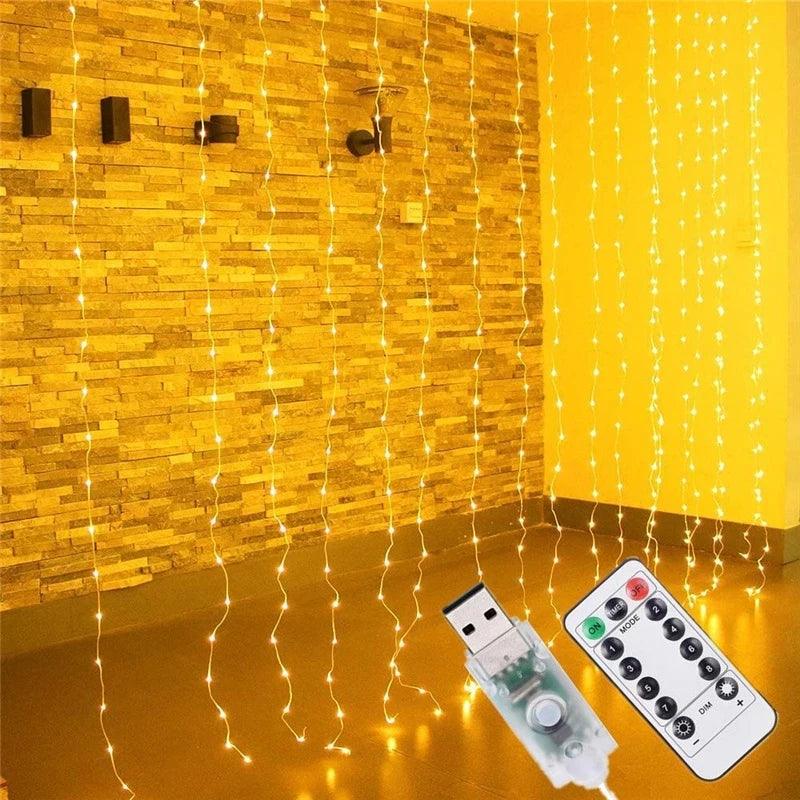 3M LED Curtain String Light Merry Christmas Decorations for Home Garland Noel Navidad Deco 2023 Cristmas Ornaments New Year 2024 - Twinsupliers