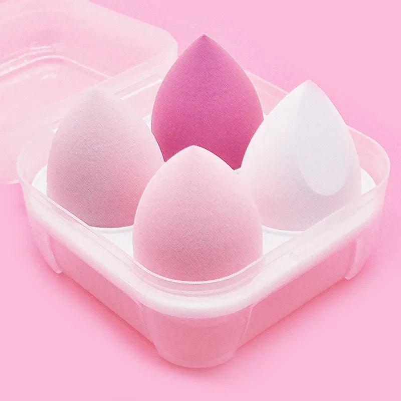 4pcs Makeup Sponge Powder Puff Dry and Wet Combined Beauty Cosmetic Ball Foundation Powder Puff Bevel Cut Make Up Sponge Tools - Twinsupliers