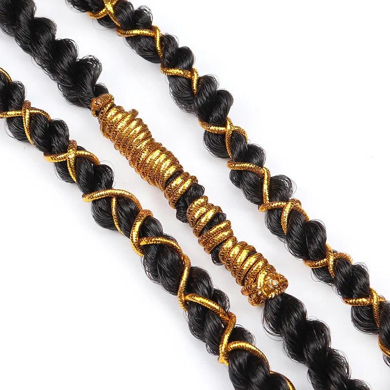 5 Pcs Dreadlock Beads Braids Hair Accessories Braiding Hair Deco Styling Shimmer Stretchable Braiding Hair Strings Long 1 M/pc - Twinsupliers