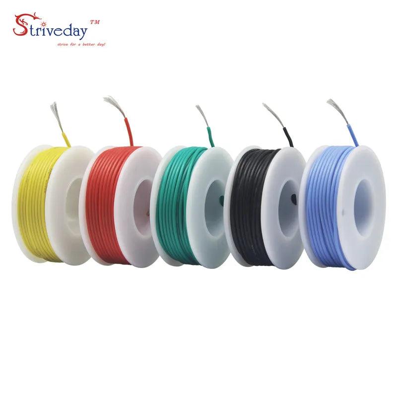 50m/box (5 colors set kit ) 30awg Stranded Wire Flexible Soft Silicone Cable Electrical Tinned Copper Wires - Twinsupliers