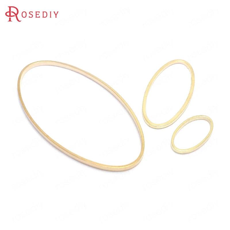 50PCS 16x8mm 25x10mm 30x15mm 40x20mm Brass Oval Shape Closed Rings Connect Rings Diy Jewelry Findings Earrings Accessories - Twin suppliers 