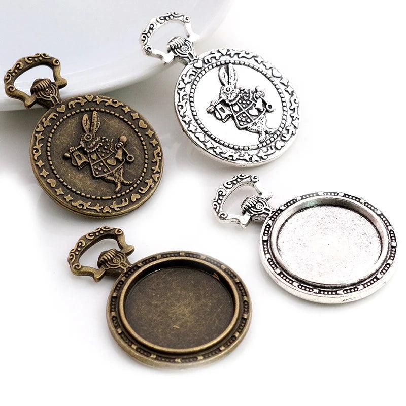 5pcs 20mm Inner Size Antique Silver Plated And Bronze Fashion Classic Style Cabochon Base Setting Charms Pendant - Twin suppliers 