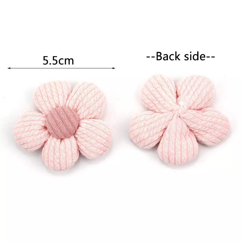 5Pcs 5.5cm Handmade Flowers Padded Appliques For Crafts Baby's DIY Headwear Hairpin Deco Ornament Accessories Wholesale - Twinsupliers