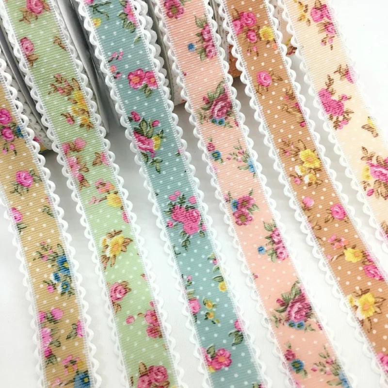 5Y 1.5- 2.5cm Flower Embossed Floral Ribbon For Handmade DIY Craft Scrapbook Easter Wedding Christmas Party Deco Gift Packing - Twinsupliers