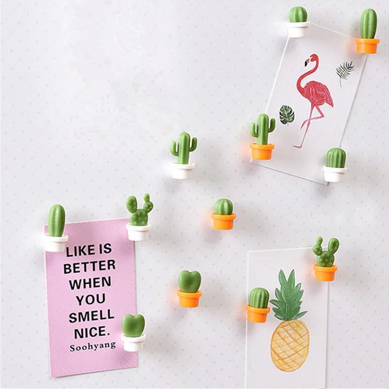 6pcs Cute Succulent Magnet Button Home Kitchen Cactus Refrigerator Message Sticker 2021 New Arrival Portable Creative Hot SaleM4 - Twinsupliers