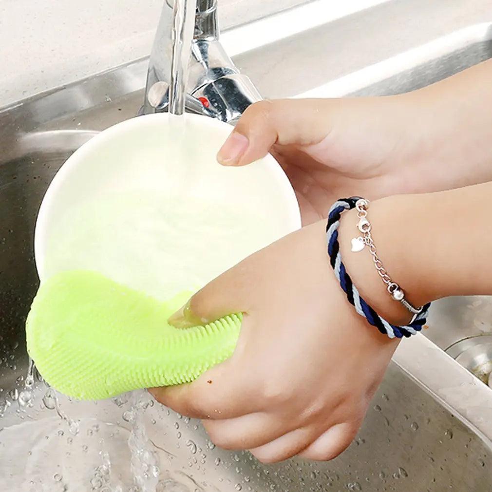 6Pcs Silicone Cleaning Brushes Soft Silicone Scouring Pad Washing Sponge Dish Bowl Pot Cleaner Washing Tool Kitchen Accessories - Twin suppliers 