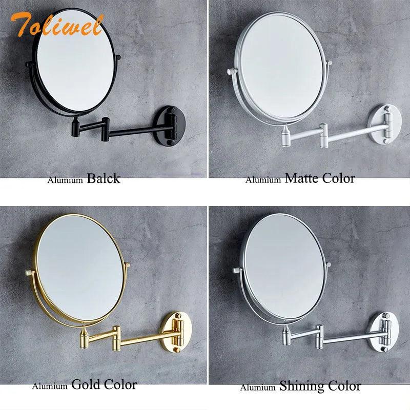 8" Round Magnifying Mirror Double Side 3x to 1x Bathroom Make Up Mirror Wall Mount 3D71921 - Twinsupliers