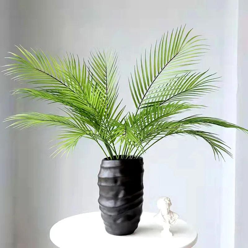 80-125CM Artificial Big Palm Tree Tropical Plants Fake Monstera Plastic Green Leaf Home Wedding Garden House Deco Accessories - Twinsupliers