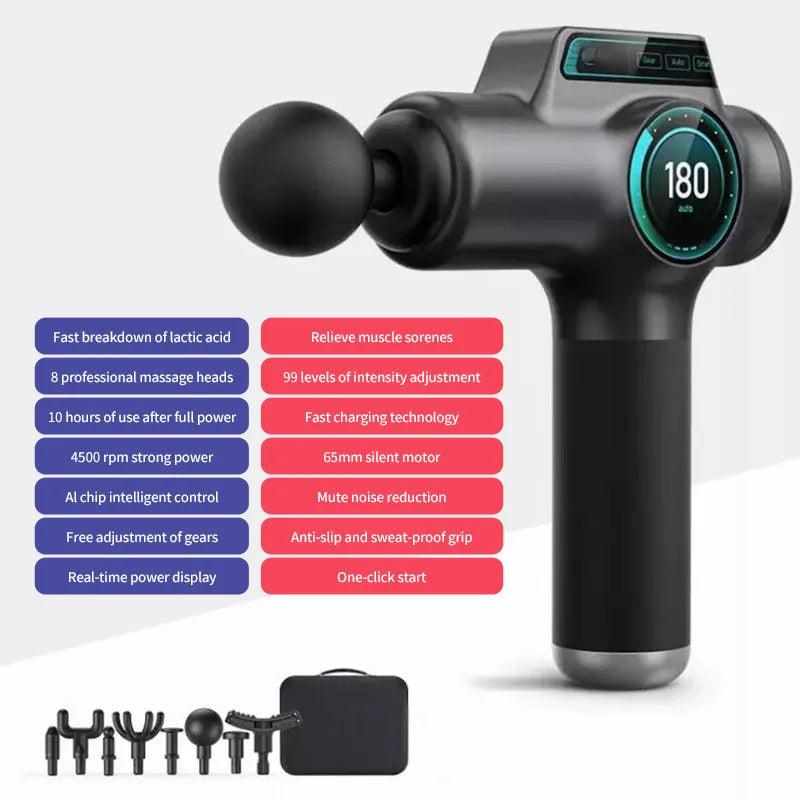 99 Gear 8 Head Massage Machine Fascia Muscle Massager Gun Electric Body Massager Neck And Back Massage Fitness Massage Gun - Twinsupliers