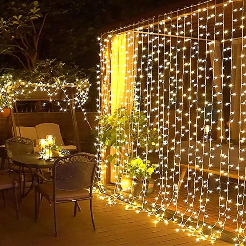 9x3/12x2m Christmas Lights Garland LED Curtain Icicle String Light Fairy Wedding Lighting Decoration Home Windows Party Garden - Twin suppliers 