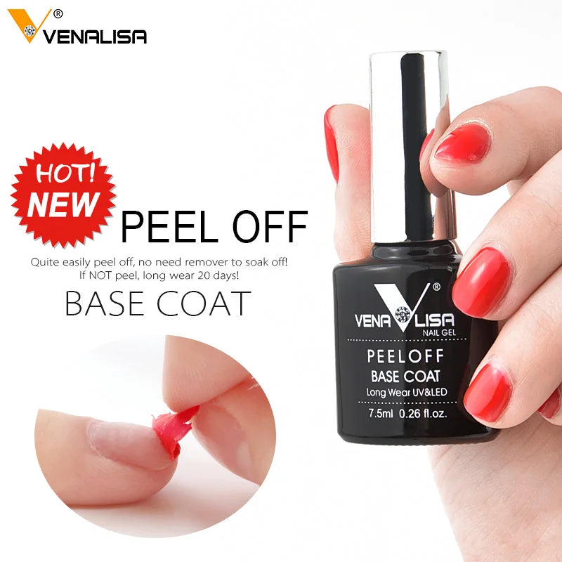 VENALISA New Arrival Easy Peel Off Water Base Coat Long Wear Tempered Nowipe Top Coat Basic Nail Gel Polish Enamel Varnish gels