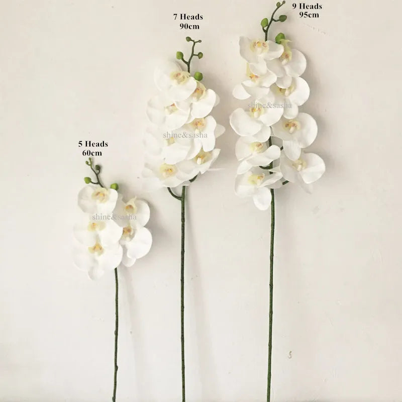 Latex 9-Heads Artificial Butterfly Orchid  3Dprint  Large Size  Fake Phalaenopsis Silicon PU Real Touch Wedding Home Decor