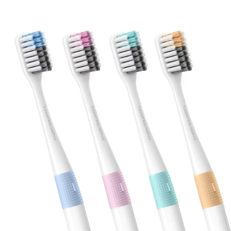 Youpin Doctor B Bass Method Deep Clean Tooth brush 4 Colors/set Soft Sandwish-bedded Toothbrush For Travel Home Family