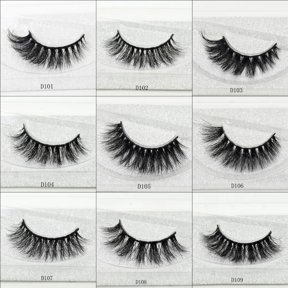 3D Real Mink False Eyelash Strip Mink Lashes Thick Fake False Eyelashes Makeup Beauty Handmade 100% Glitter Packing D101