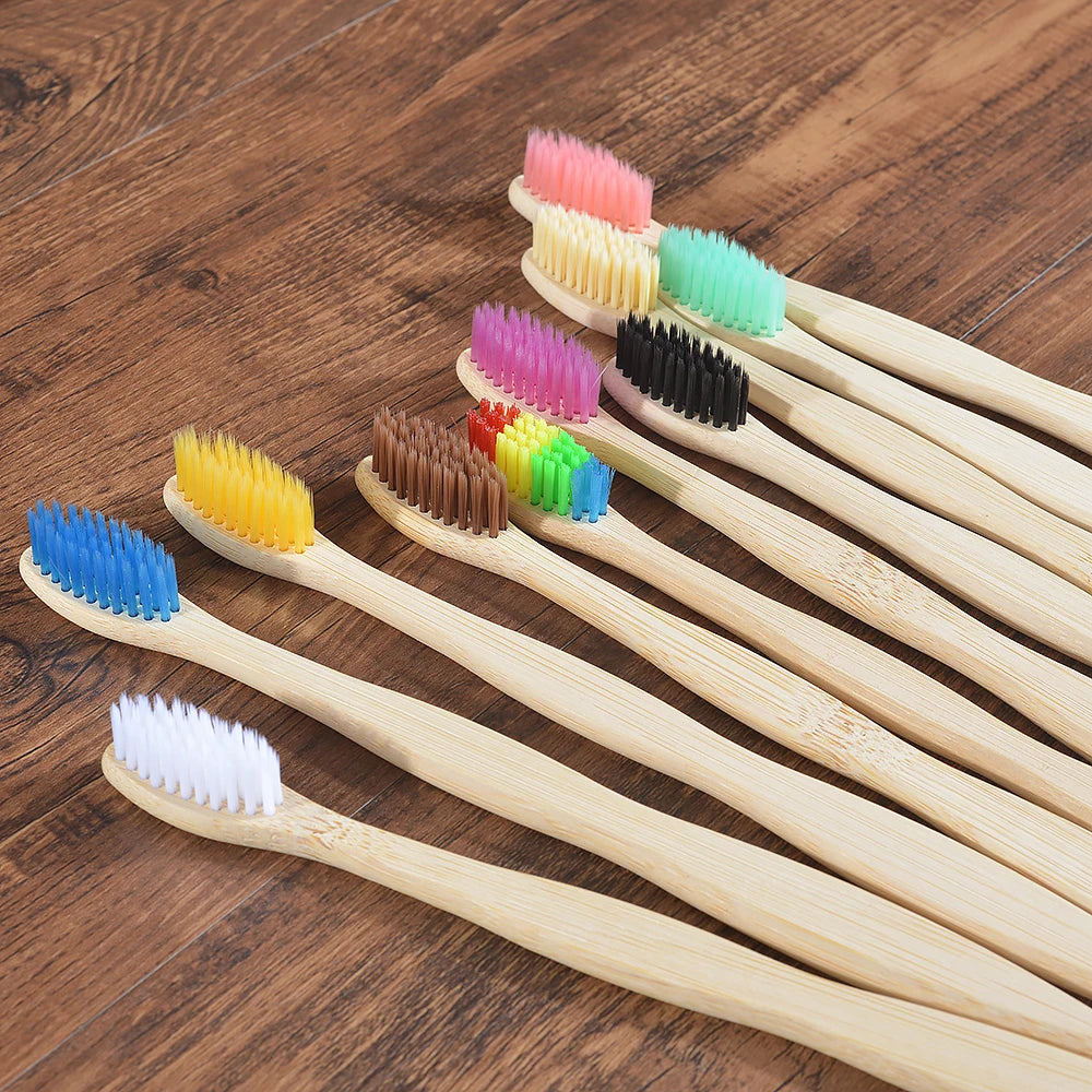 10 Piece Mix Bamboo Toothbrush Eco Friendly brosse a dent Soft Bristles DuPont Charcoal Teeth Eco Bamboo Tooth brush Dental Oral